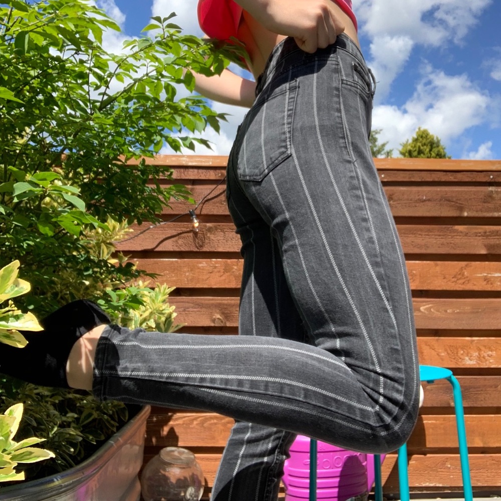 Black striped jeans